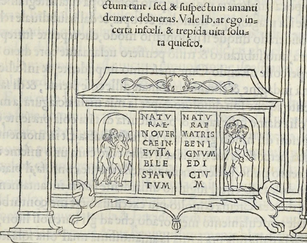 An illustration from La Hypnerotomachia di Poliphilo : cioè pvgna d'amore in sogno, dov'egli mostra, che tvtte le cose hvmane non sono altro che sogno, & doue narra molt'altre cose degne di cognitione, 1545, leaf 274