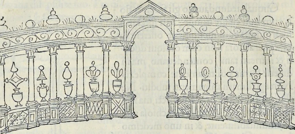 An illustration from La Hypnerotomachia di Poliphilo : cioè pvgna d'amore in sogno, dov'egli mostra, che tvtte le cose hvmane non sono altro che sogno, & doue narra molt'altre cose degne di cognitione, 1545, leaf 311