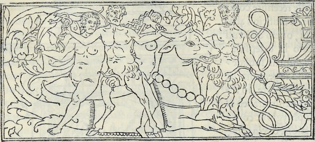 An illustration from La Hypnerotomachia di Poliphilo : cioè pvgna d'amore in sogno, dov'egli mostra, che tvtte le cose hvmane non sono altro che sogno, & doue narra molt'altre cose degne di cognitione, 1545, leaf 353