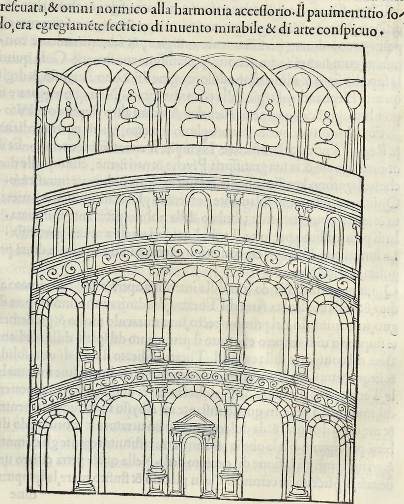 An illustration from La Hypnerotomachia di Poliphilo : cioè pvgna d'amore in sogno, dov'egli mostra, che tvtte le cose hvmane non sono altro che sogno, & doue narra molt'altre cose degne di cognitione, 1545, leaf 354