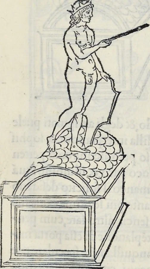An illustration from La Hypnerotomachia di Poliphilo : cioè pvgna d'amore in sogno, dov'egli mostra, che tvtte le cose hvmane non sono altro che sogno, & doue narra molt'altre cose degne di cognitione, 1545, leaf 42