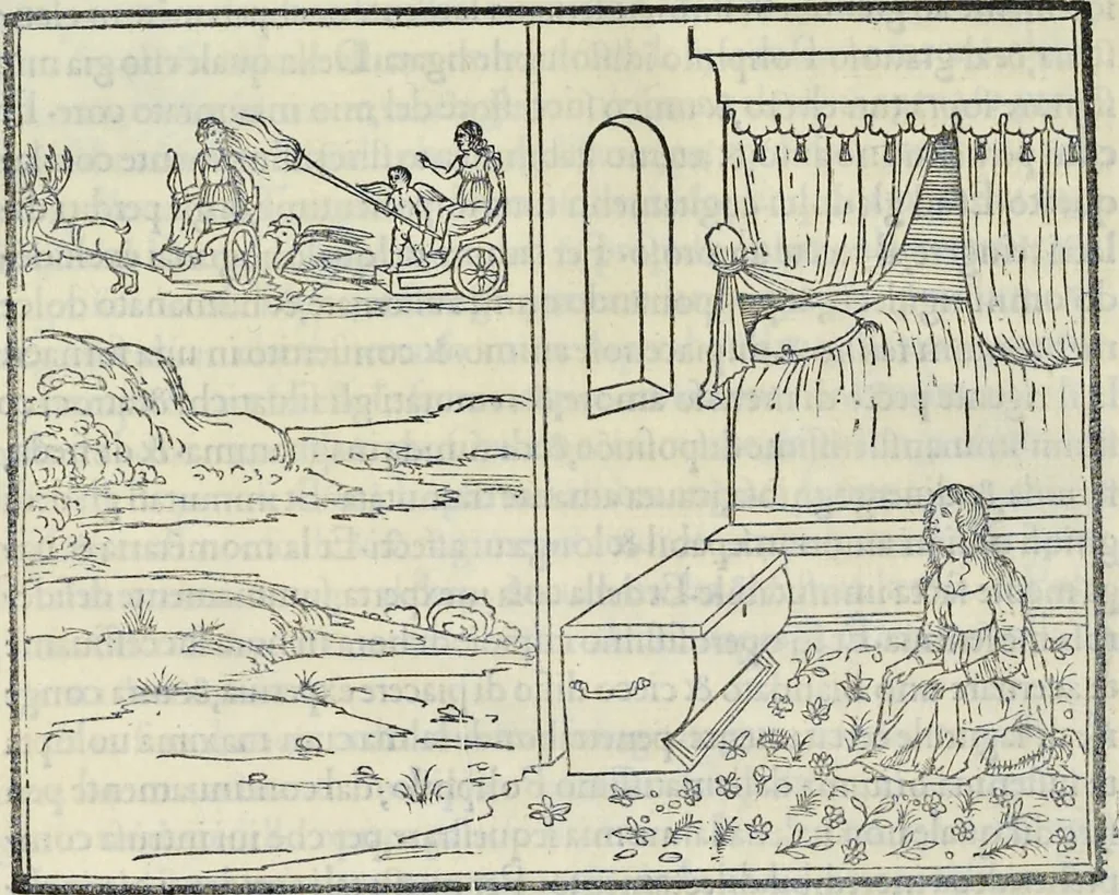 An illustration from La Hypnerotomachia di Poliphilo : cioè pvgna d'amore in sogno, dov'egli mostra, che tvtte le cose hvmane non sono altro che sogno, & doue narra molt'altre cose degne di cognitione, 1545, leaf 429