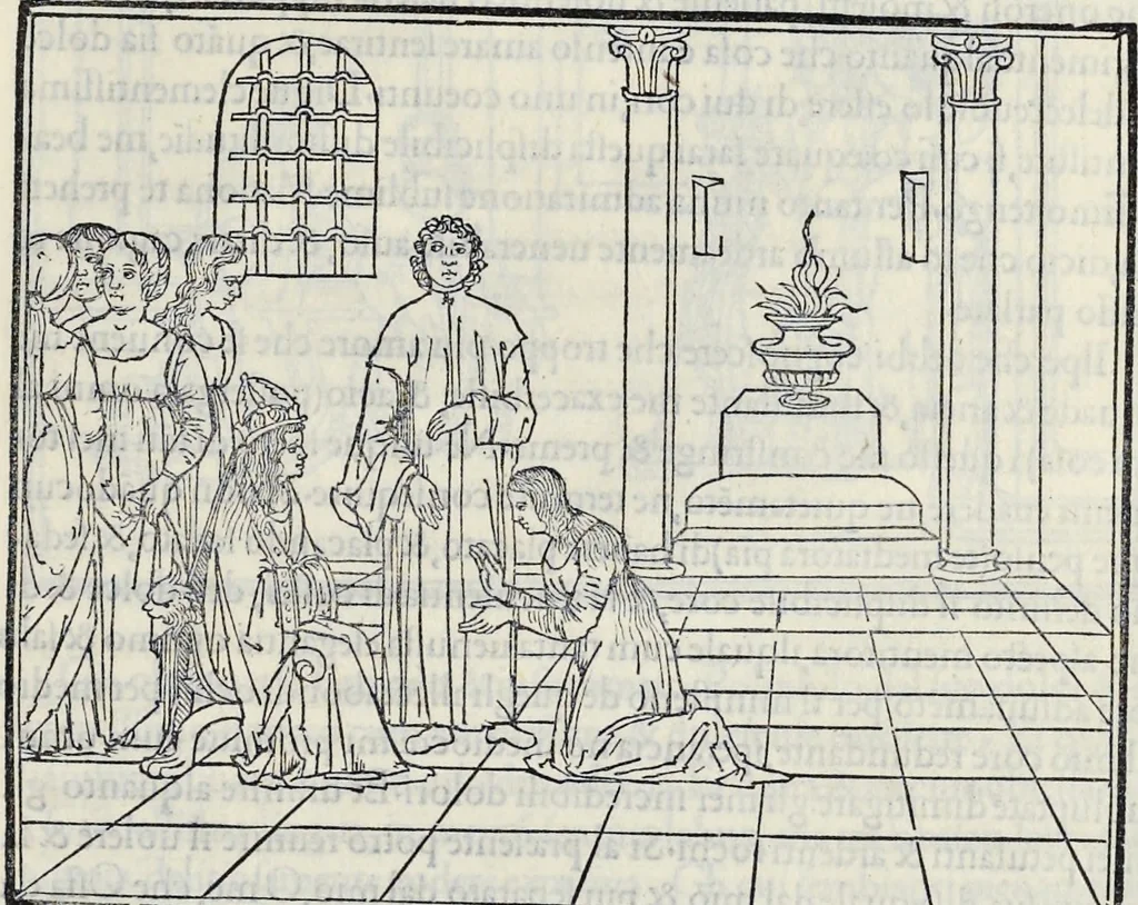An illustration from La Hypnerotomachia di Poliphilo : cioè pvgna d'amore in sogno, dov'egli mostra, che tvtte le cose hvmane non sono altro che sogno, & doue narra molt'altre cose degne di cognitione, 1545, leaf 432