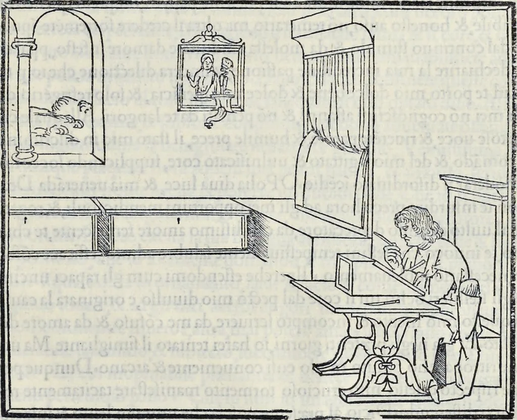 An illustration from La Hypnerotomachia di Poliphilo : cioè pvgna d'amore in sogno, dov'egli mostra, che tvtte le cose hvmane non sono altro che sogno, & doue narra molt'altre cose degne di cognitione, 1545, leaf 446