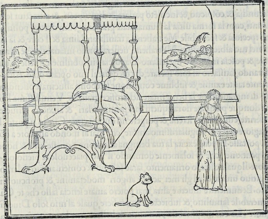 An illustration from La Hypnerotomachia di Poliphilo : cioè pvgna d'amore in sogno, dov'egli mostra, che tvtte le cose hvmane non sono altro che sogno, & doue narra molt'altre cose degne di cognitione, 1545, leaf 449