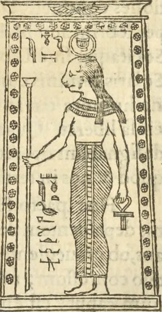 An illustration from Athanasii Kircheri e Soc. Iesu Obeliscus Pamphilius, hoc est, Interpretatio noua & hucusque intentata obelisci hieroglyphici quem non ita pridem ex veteri hippodromo Antonini Caracallae Caesaris, in agonale forum transtulit, integritati restituit & in Vbis Aeternae ornamentum erexit Innocentius X. Pont. Max. : in quo post varia Aegyptiacae, Chaldaicae, Hebraicae, Graecanicae antiquitatis doctrinaeque qua sacrae, qua profanae monumenta, veterum tandem theologia, hieroglyphicis inuoluta symbolis, detecta e tenebris in lucem asseritur, 1650, leaf 360