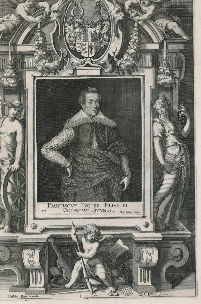 An illustration from Fuggerorum et Fuggerarum : quae in familia natae, quaèue in familiam transierunt, quot extant aere expressae imagines, 1618, leaf 148