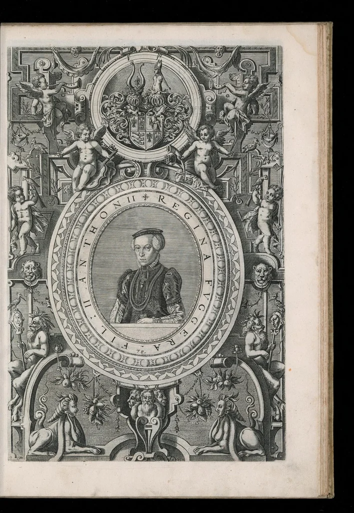 An illustration from Fuggerorum et Fuggerarum : quae in familia natae, quaèue in familiam transierunt, quot extant aere expressae imagines, 1618, leaf 164