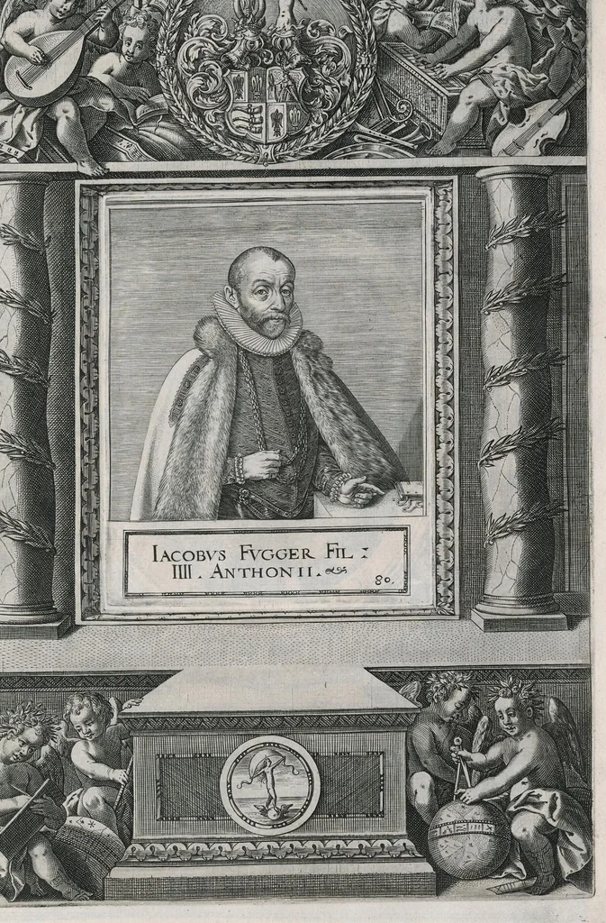 An illustration from Fuggerorum et Fuggerarum : quae in familia natae, quaèue in familiam transierunt, quot extant aere expressae imagines, 1618, leaf 168