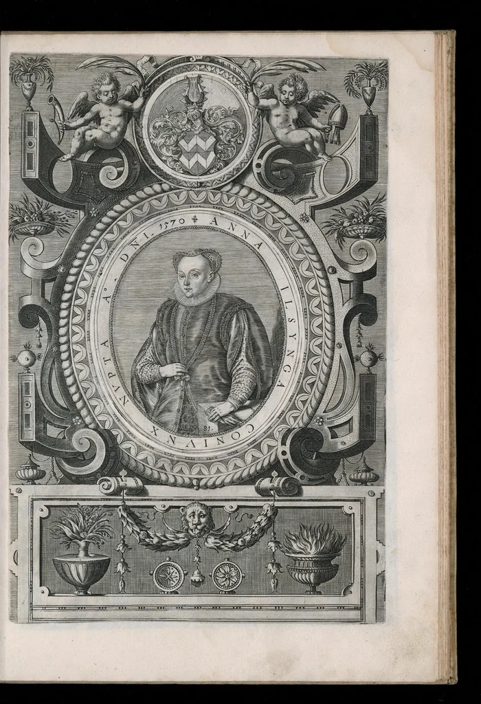 An illustration from Fuggerorum et Fuggerarum : quae in familia natae, quaèue in familiam transierunt, quot extant aere expressae imagines, 1618, leaf 170