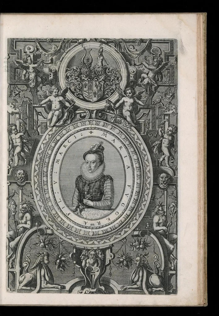 An illustration from Fuggerorum et Fuggerarum : quae in familia natae, quaèue in familiam transierunt, quot extant aere expressae imagines, 1618, leaf 188