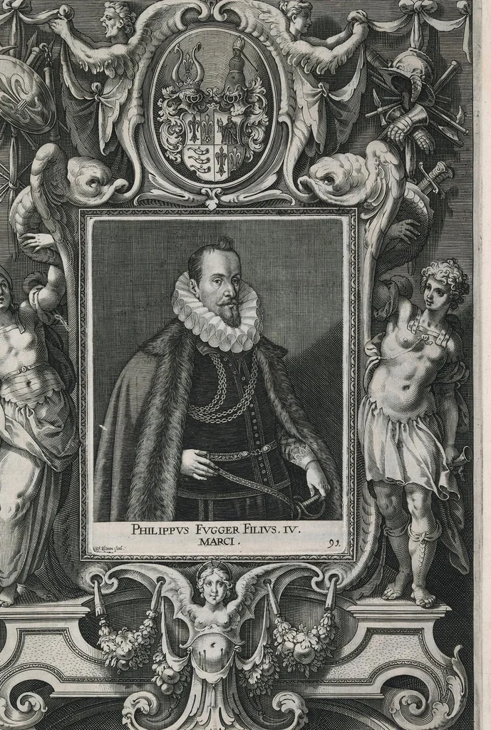 An illustration from Fuggerorum et Fuggerarum : quae in familia natae, quaèue in familiam transierunt, quot extant aere expressae imagines, 1618, leaf 190