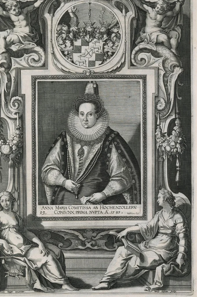 An illustration from Fuggerorum et Fuggerarum : quae in familia natae, quaèue in familiam transierunt, quot extant aere expressae imagines, 1618, leaf 206