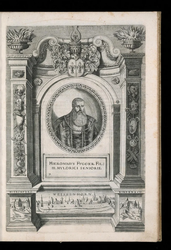 An illustration from Fuggerorum et Fuggerarum : quae in familia natae, quaèue in familiam transierunt, quot extant aere expressae imagines, 1618, leaf 22