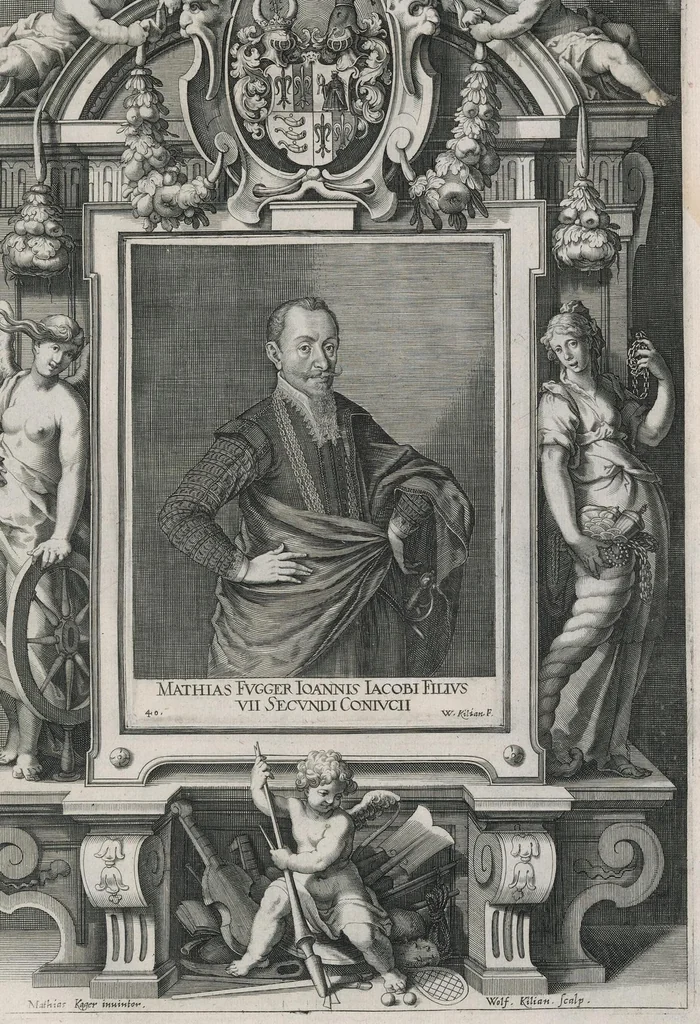 An illustration from Fuggerorum et Fuggerarum : quae in familia natae, quaèue in familiam transierunt, quot extant aere expressae imagines, 1618, leaf 88