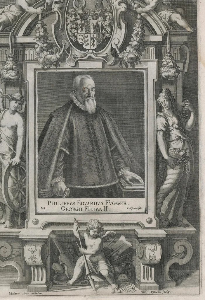 An illustration from Fuggerorum et Fuggerarum : quae in familia natae, quaèue in familiam transierunt, quot extant aere expressae imagines, 1618, leaf 94