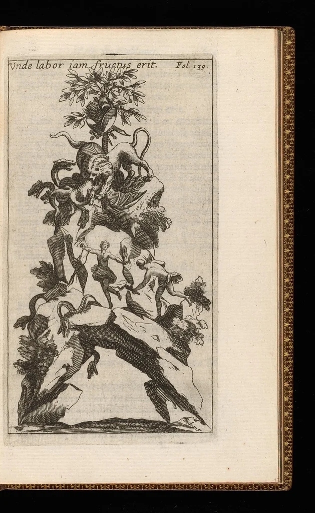 An illustration from L'art des emblemes, 1662, leaf 168