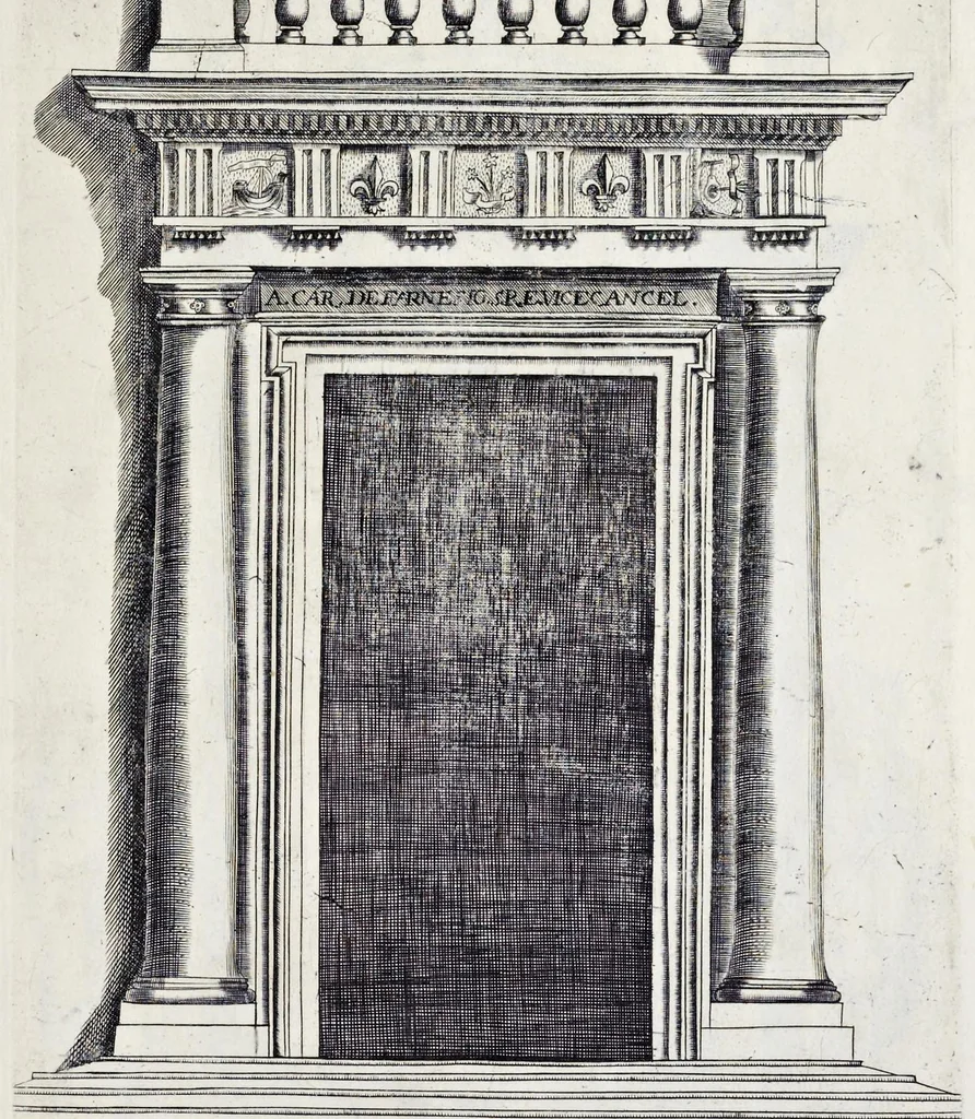An illustration from The regular architect, or, The general rule of the five orders of architecture of M. Giacomo Barozzio da Vignola : with a new addition of Michael Angelo Buonaroti, 1700, leaf 68