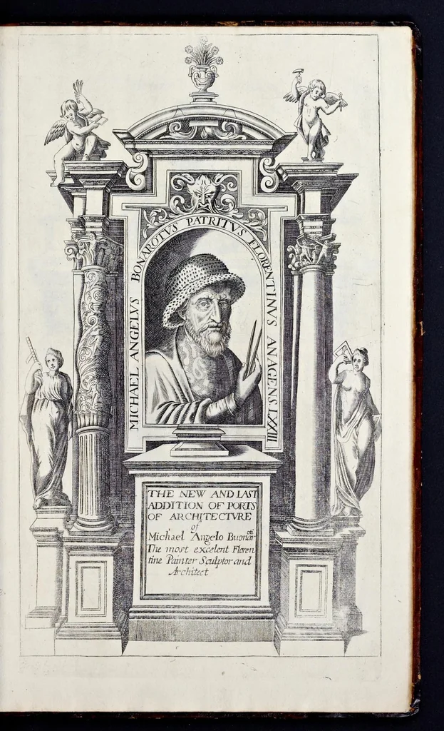 An illustration from The regular architect, or, The general rule of the five orders of architecture of M. Giacomo Barozzio da Vignola : with a new addition of Michael Angelo Buonaroti, 1700, leaf 70
