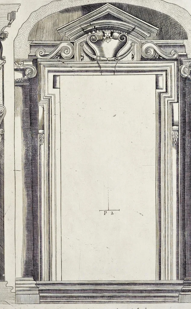 An illustration from The regular architect, or, The general rule of the five orders of architecture of M. Giacomo Barozzio da Vignola : with a new addition of Michael Angelo Buonaroti, 1700, leaf 78