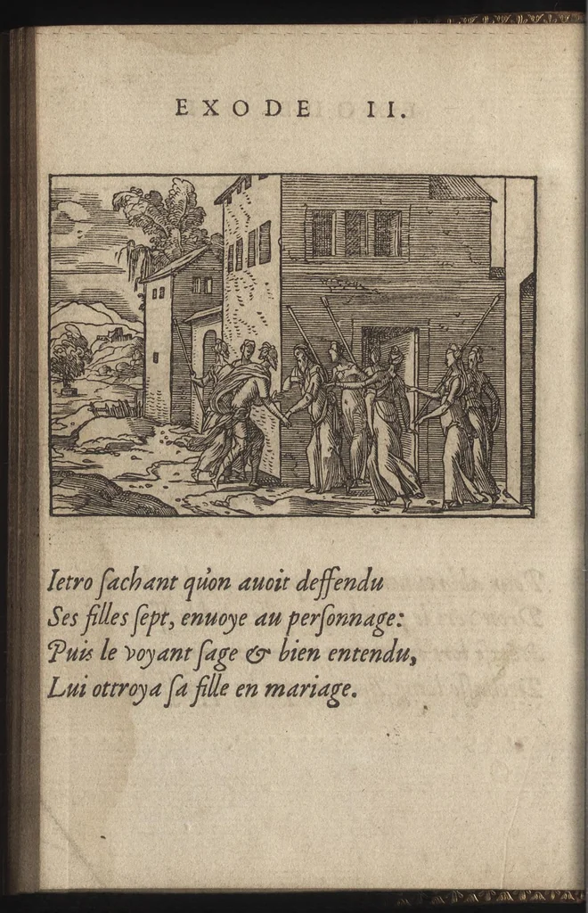 An illustration from Qvadrins historiqves d'Exode, 1553, leaf 17