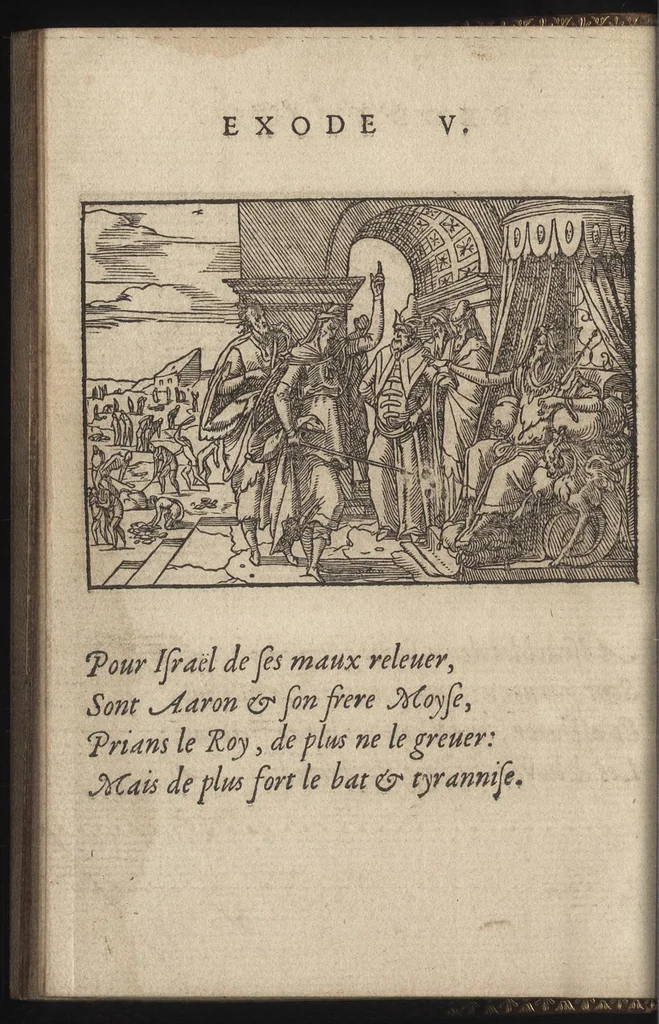 An illustration from Qvadrins historiqves d'Exode, 1553, leaf 23