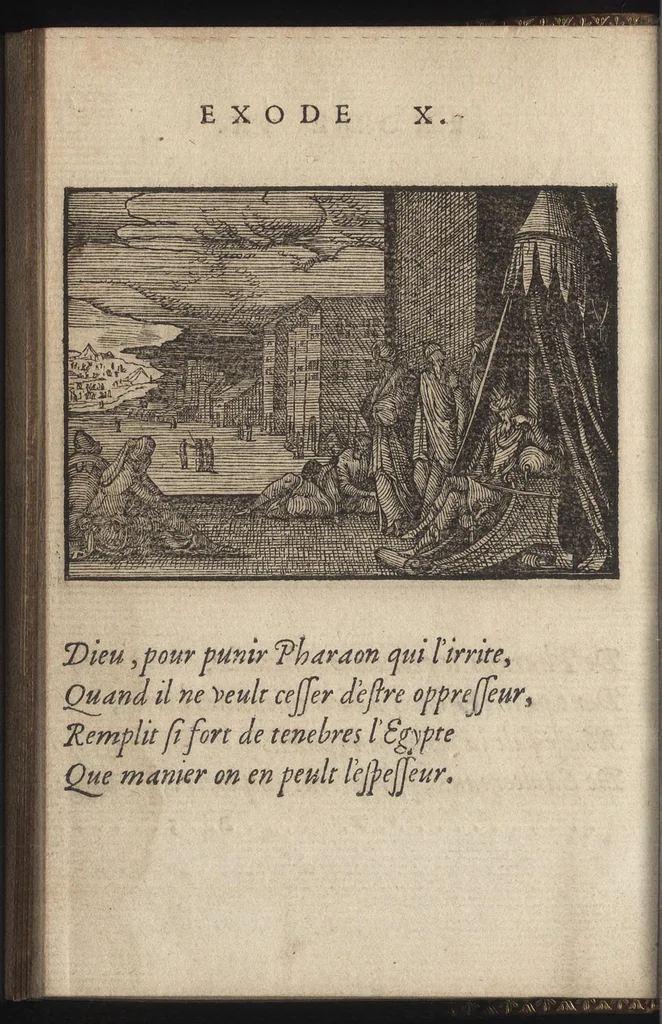 An illustration from Qvadrins historiqves d'Exode, 1553, leaf 31