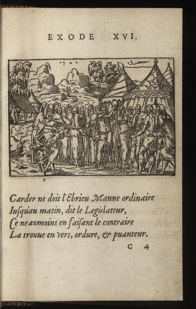 An illustration from Qvadrins historiqves d'Exode, 1553, leaf 44