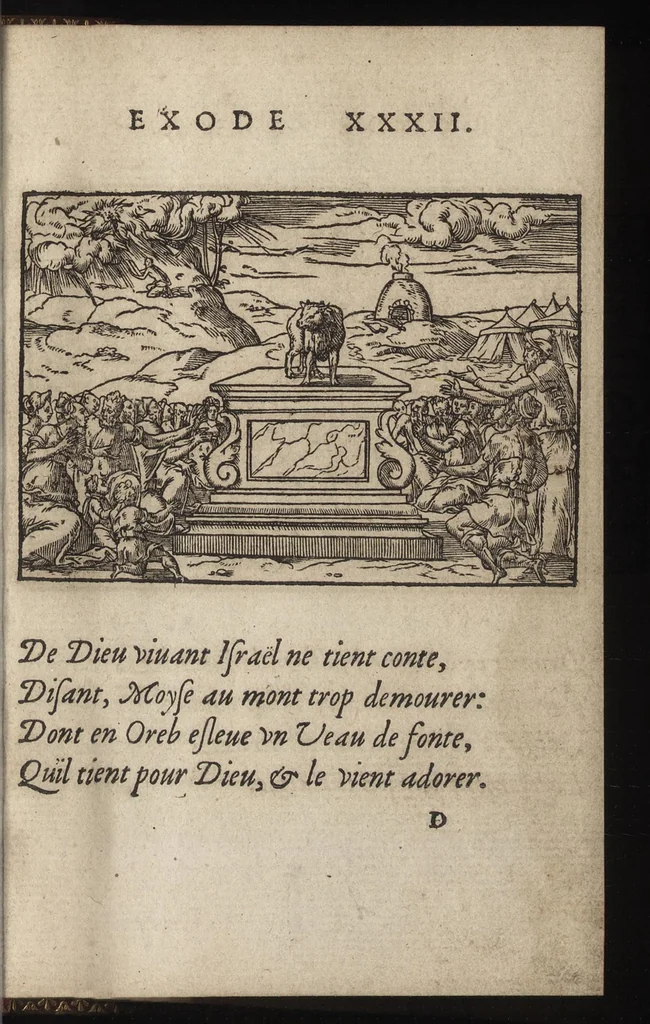 An illustration from Qvadrins historiqves d'Exode, 1553, leaf 54