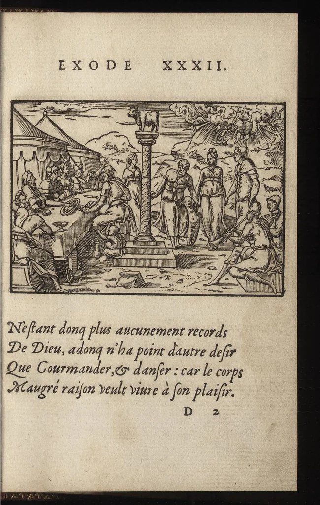 An illustration from Qvadrins historiqves d'Exode, 1553, leaf 56