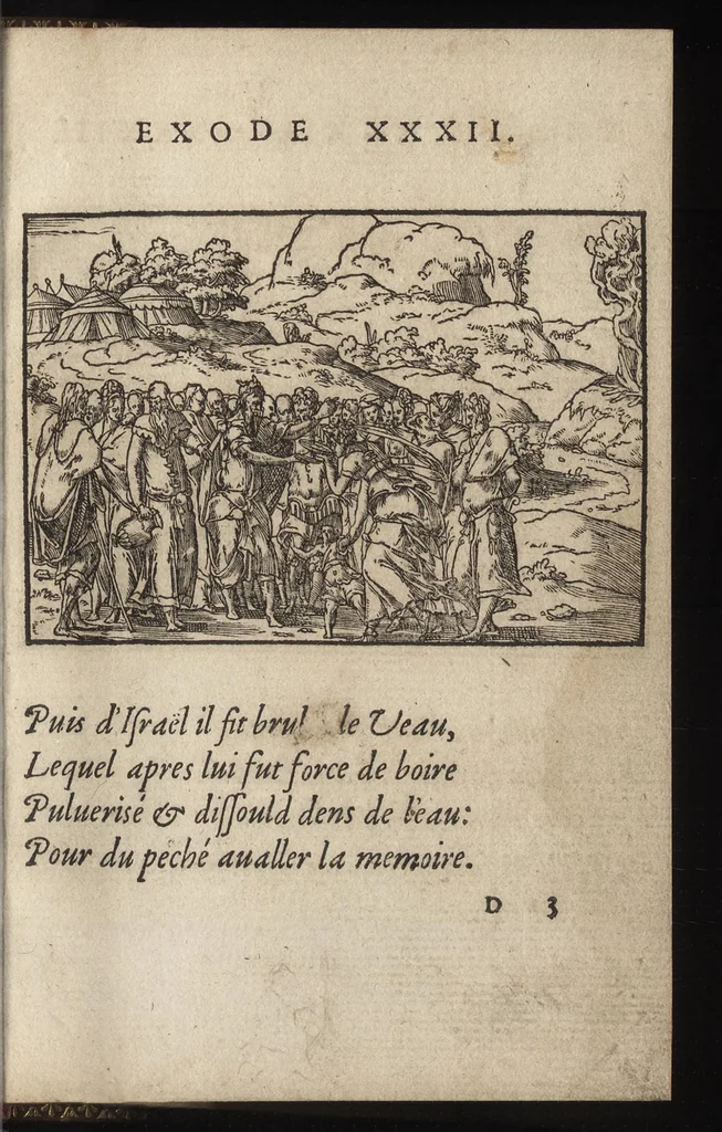 An illustration from Qvadrins historiqves d'Exode, 1553, leaf 58