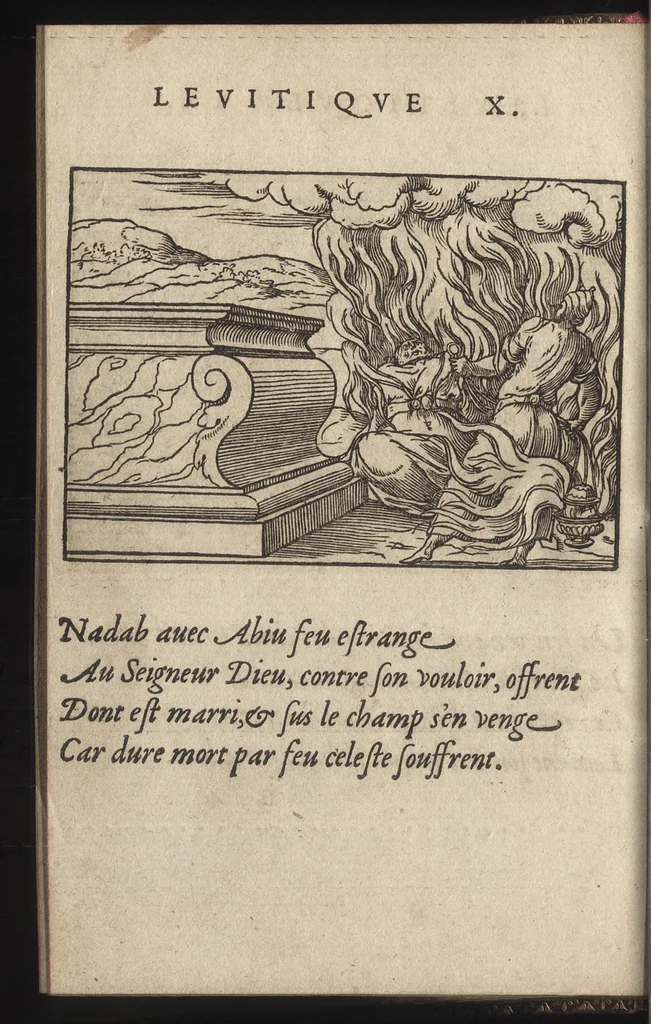 An illustration from Qvadrins historiqves d'Exode, 1553, leaf 77