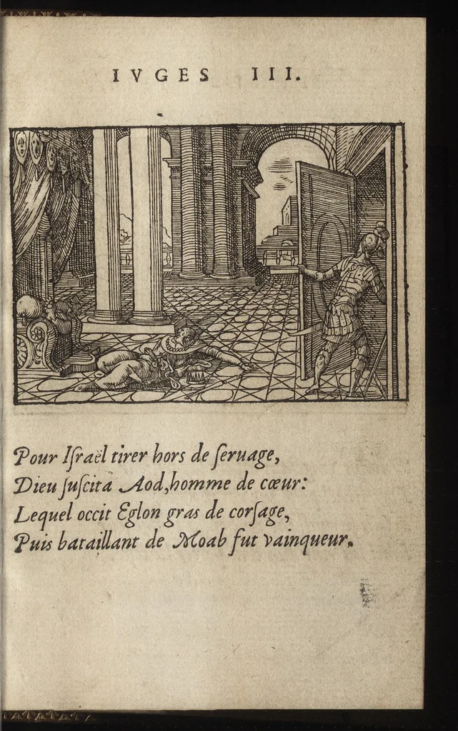 An illustration from Qvadrins historiqves d'Exode, 1553, leaf 80