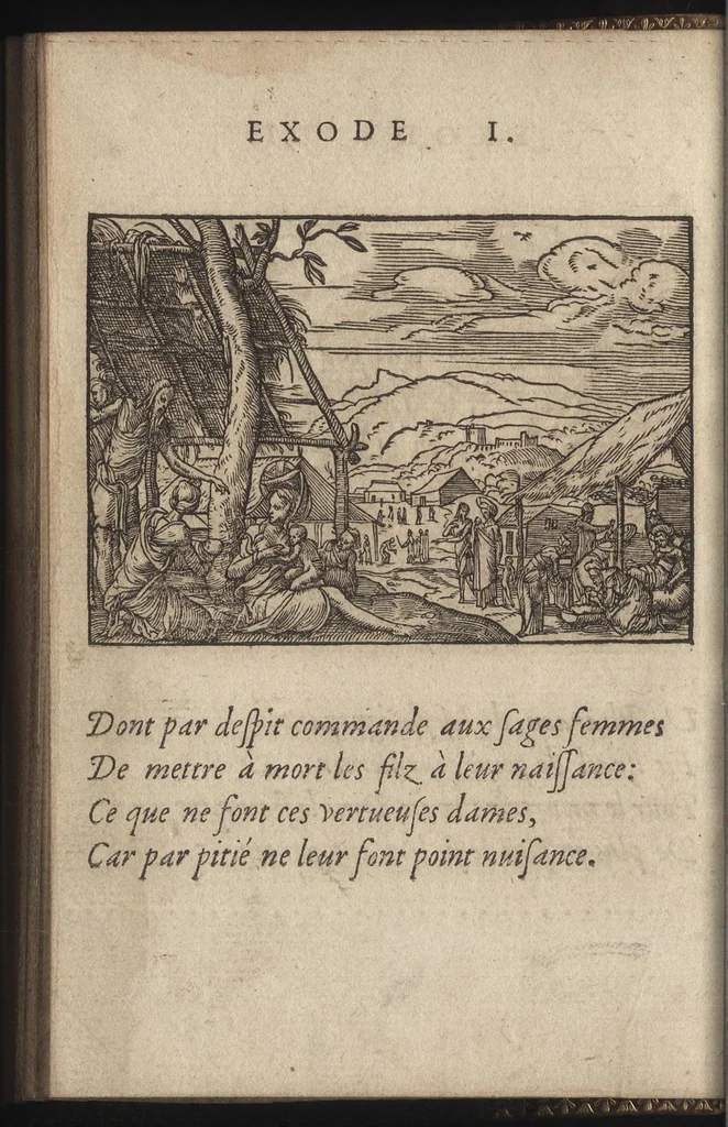An illustration from Qvadrins historiqves d'Exode, 1553, leaf 9