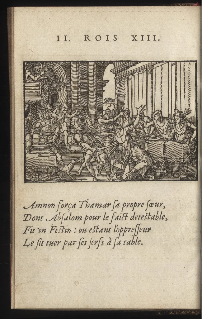 An illustration from Qvadrins historiqves d'Exode, 1553, leaf 91