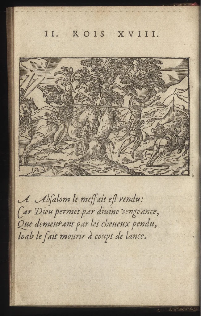 An illustration from Qvadrins historiqves d'Exode, 1553, leaf 93