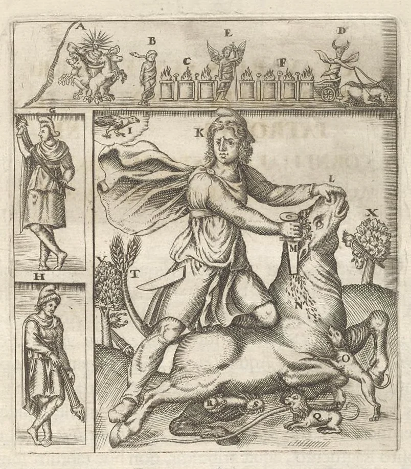 An illustration from Spicilegium antiquitatis, sive, Variarum ex antiquitate elegantiarum, vel novis luminibus illustratarum, vel recens etiam editarum fasciculi, 1692, leaf 112