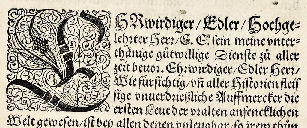 An illustration from C. Julij des Ersten Rö. Keysers, Warhafftige Beschreibunge aller namhafften fürtrefflichen Kriege ... sampt den Büchern Auli Hircij Antopij von den Schlachten, die wolgedachter Julius zu Alexandria, item in Africa vnd wider die Spanier gethan hat, 1565, leaf 6