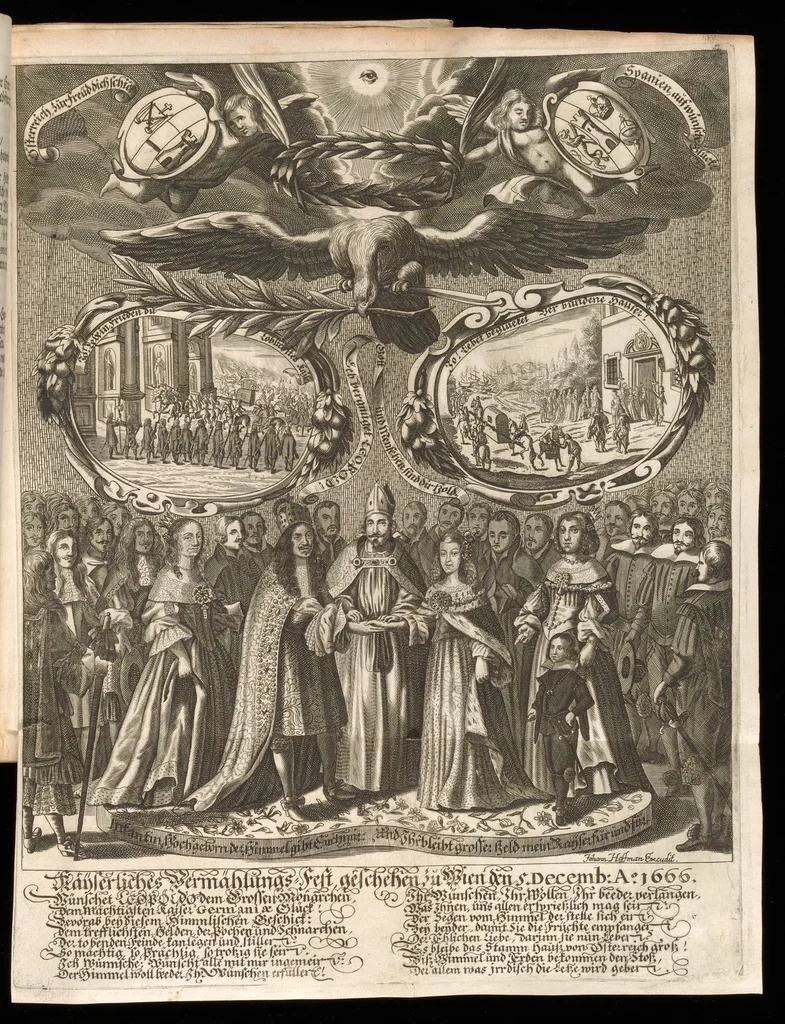 An illustration from [Publications relating to the wedding of Leopold I, Holy Roman Emperor, and Margarita Teresa, Infanta of Spain], 1666, leaf 20