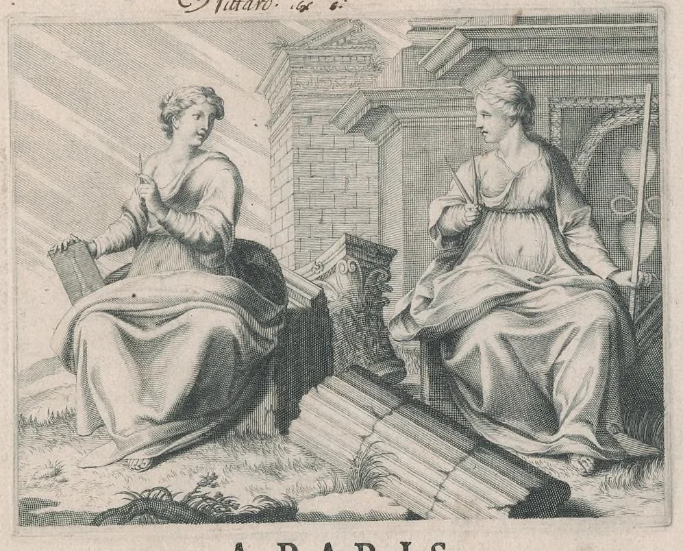 An illustration from Traitté de l'architecture svivant Vitruue, ou, Il est traitté cinq ordres de colomnes ..., 1648, leaf 4