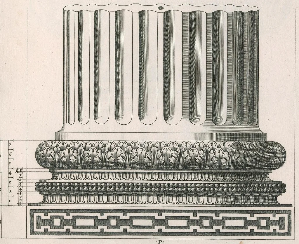 An illustration from Traitté de l'architecture svivant Vitruue, ou, Il est traitté cinq ordres de colomnes ..., 1648, leaf 58