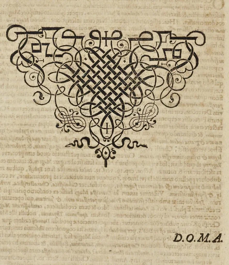 An illustration from Examen philosophiae novae, qvae veteri abrogandae opponitvr : in quo agitur de modo discendi nouo de veterum autoritate, de magia Paracelsi ex Crollio, de philosophia viuente ex Seuerino per Johannem Hartmannum, de philosophia harmonica magica Fraternitatis de Rosea Cruce, 1615, leaf 33