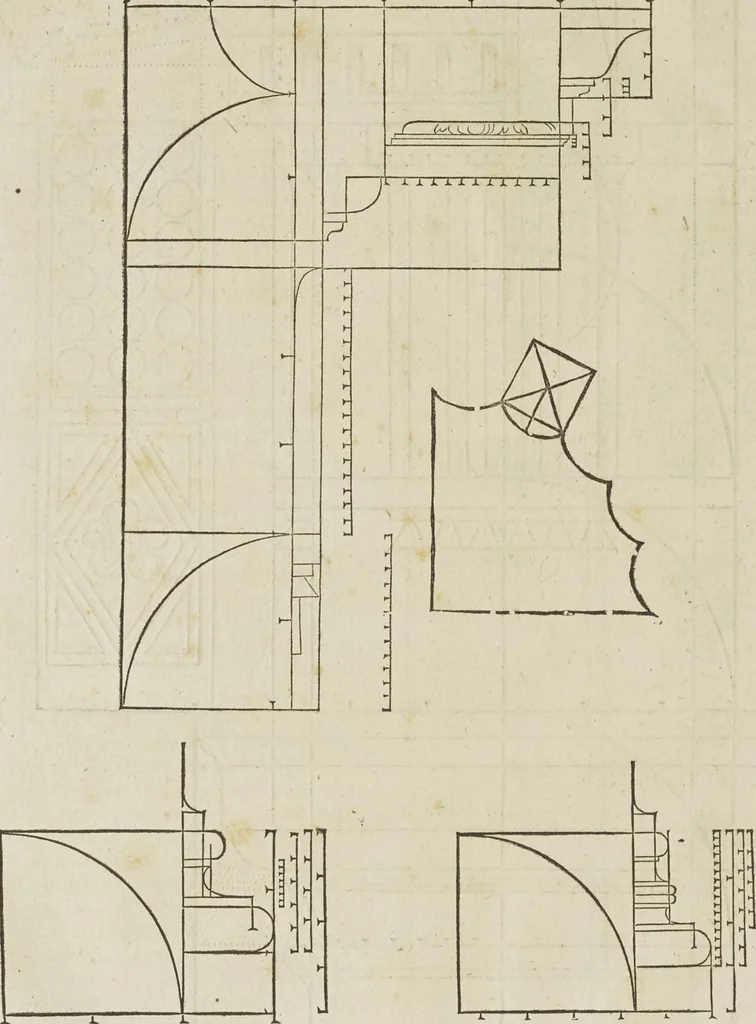 An illustration from Reigle generalle d'architectvre des cinq manieres de colonnes : à sçauoir, tuscane, dorique, ionique, corinthe, & cõposite : & enrichi de plusieurs autres, à exemple de l'antique, 1568, leaf 19