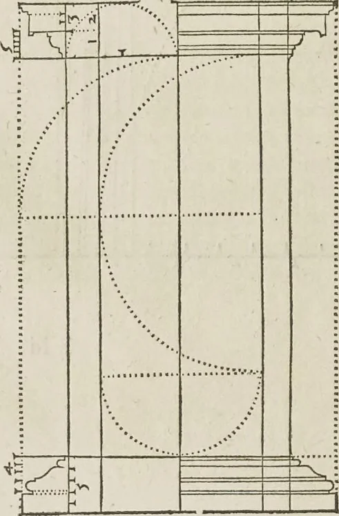 An illustration from Reigle generalle d'architectvre des cinq manieres de colonnes : à sçauoir, tuscane, dorique, ionique, corinthe, & cõposite : & enrichi de plusieurs autres, à exemple de l'antique, 1568, leaf 41