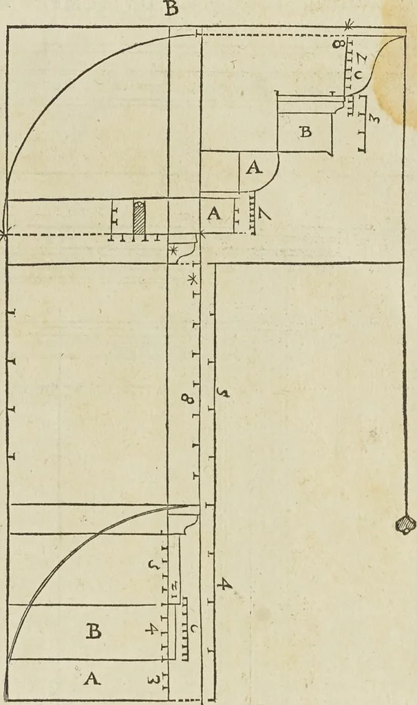An illustration from Reigle generalle d'architectvre des cinq manieres de colonnes : à sçauoir, tuscane, dorique, ionique, corinthe, & cõposite : & enrichi de plusieurs autres, à exemple de l'antique, 1568, leaf 54
