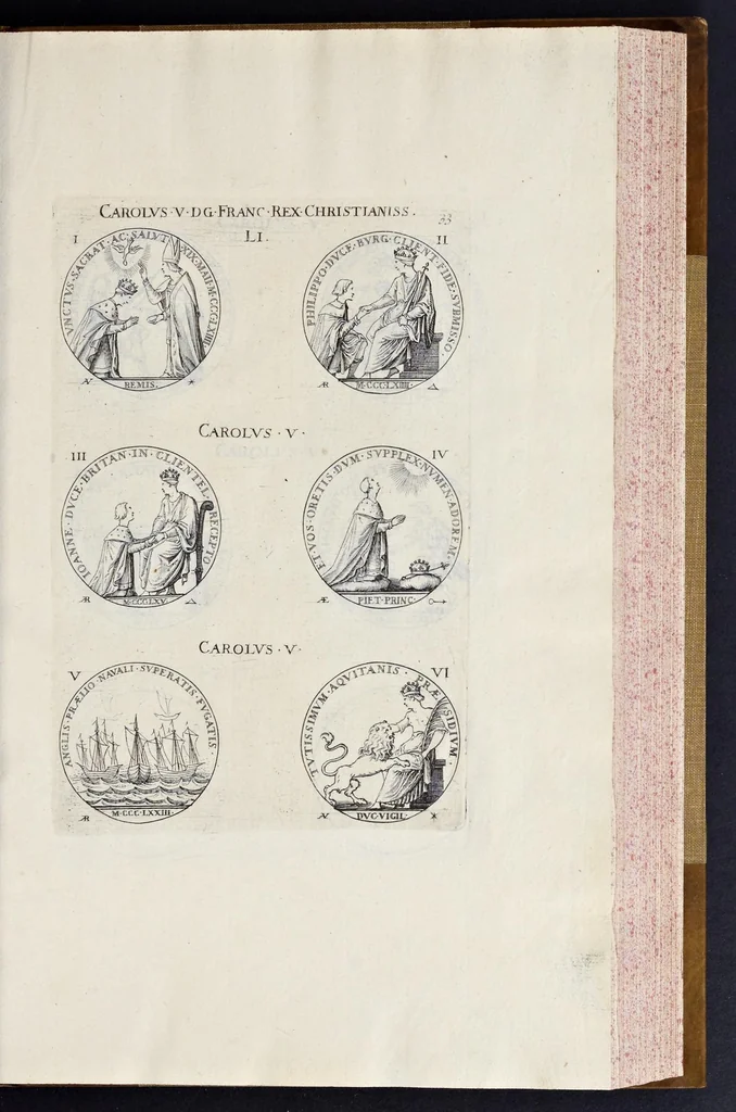 An illustration from Explication ov description sommaire des medailles contenvës en l'oevvre de la France metalliqve ..., 1636, leaf 472