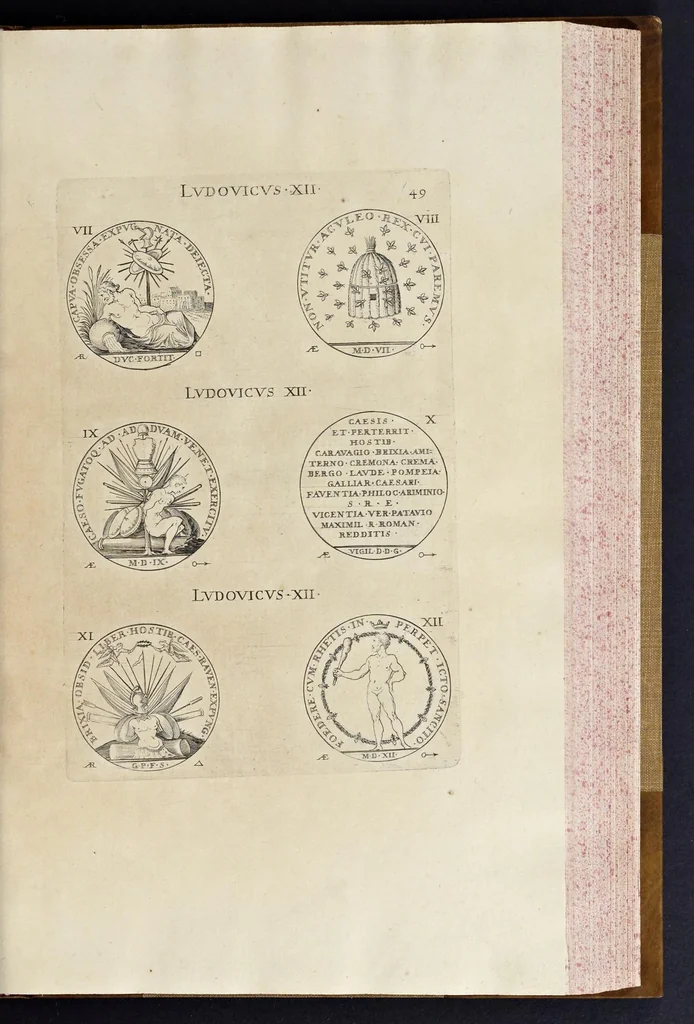 An illustration from Explication ov description sommaire des medailles contenvës en l'oevvre de la France metalliqve ..., 1636, leaf 504