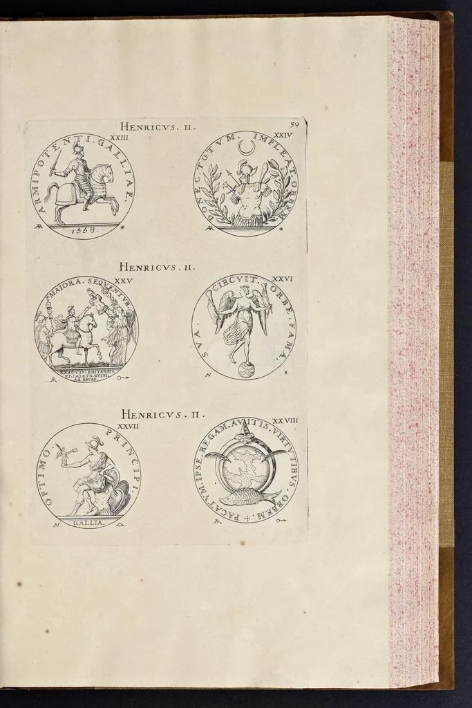 An illustration from Explication ov description sommaire des medailles contenvës en l'oevvre de la France metalliqve ..., 1636, leaf 524