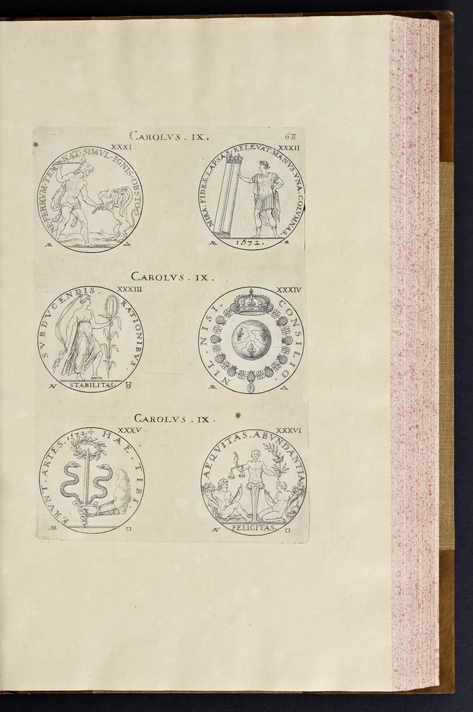 An illustration from Explication ov description sommaire des medailles contenvës en l'oevvre de la France metalliqve ..., 1636, leaf 542