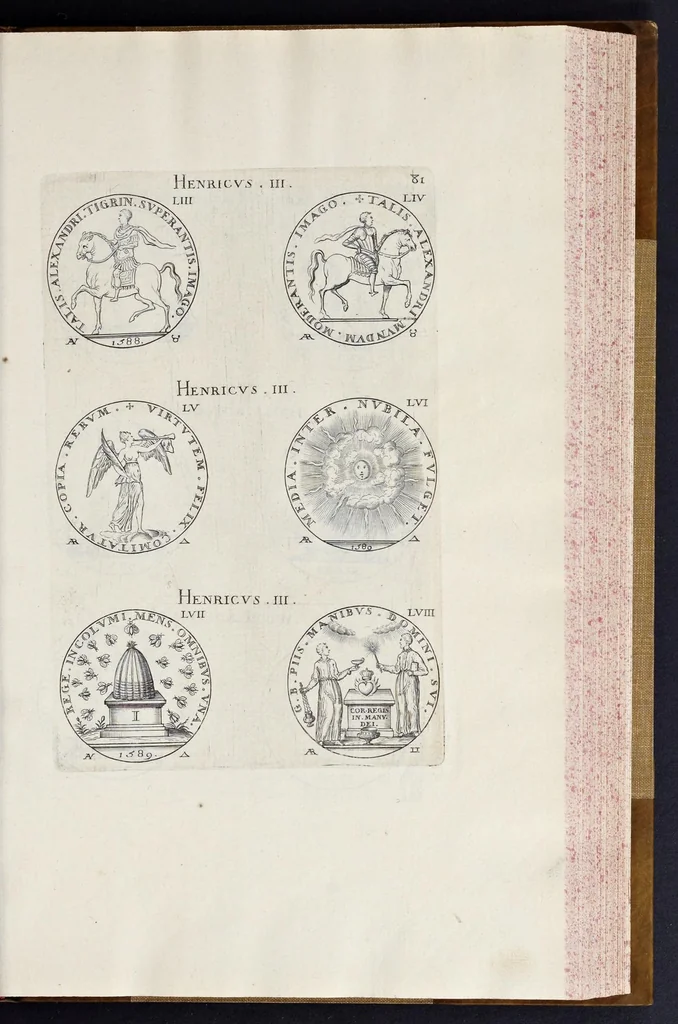 An illustration from Explication ov description sommaire des medailles contenvës en l'oevvre de la France metalliqve ..., 1636, leaf 568